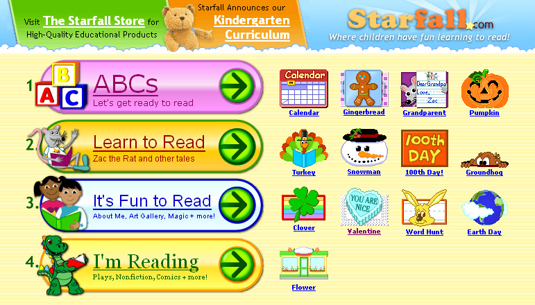 starfall app cant see all lessons